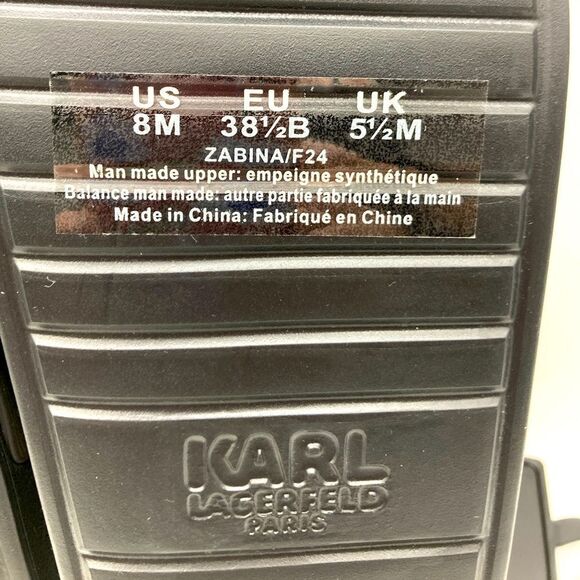 NWT Karl Lagerfeld Paris Zabina Black Sandals Size 8M - Picture 6 of 7